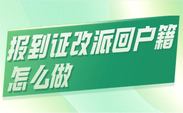 报到证改派回户籍怎么做