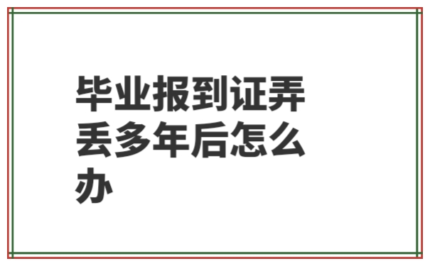 毕业多年报道证丢失怎么办