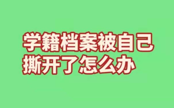 学籍档案被自己撕开了怎么办