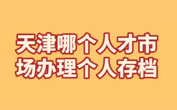 天津哪个人才市场办理个人存档
