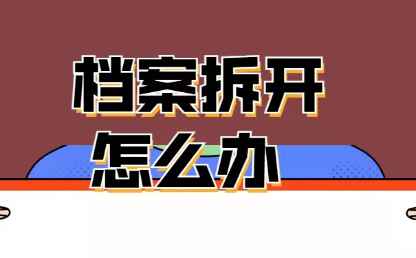 档案可以自己拆开吗