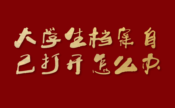 大学生档案自己打开怎么办