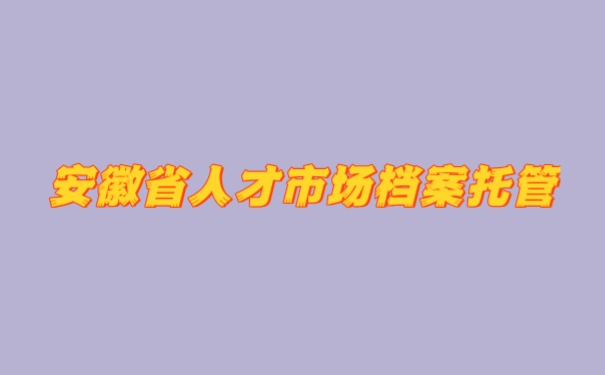 安徽省人才市场档案托管