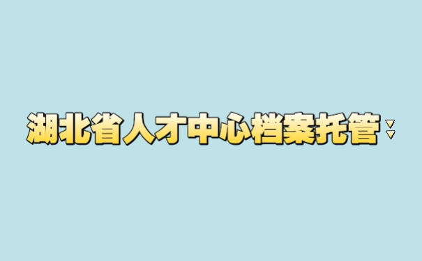 湖北省人才中心档案托管