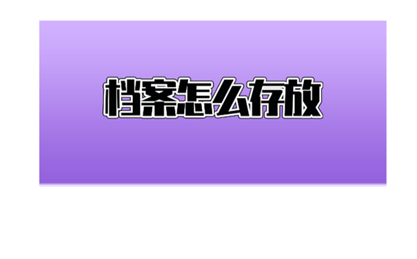 档案可以放在哪