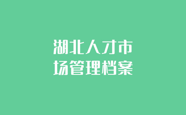 湖北人才市场托管档案