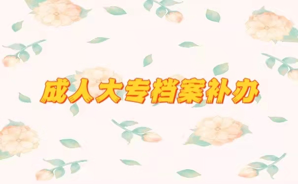 成人大专档案补办