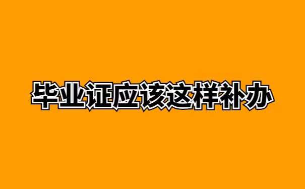 毕业证应该这样补办