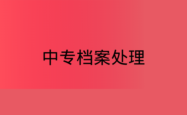 中专档案处理