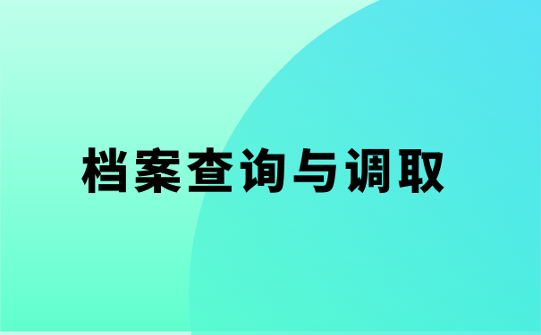 档案查询、调取