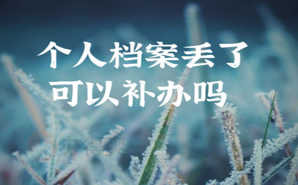 个人档案丢了可以补办吗