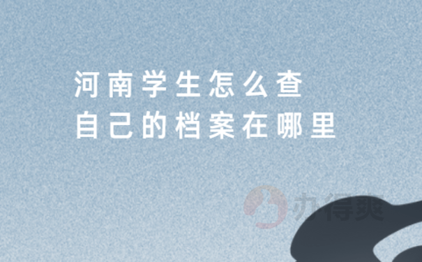 河南学生怎么查自己的档案在哪里 