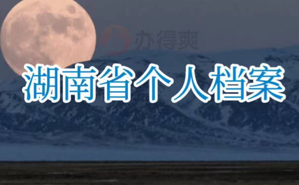 湖南省个人档案