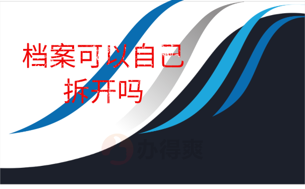 档案可以自己拆开吗