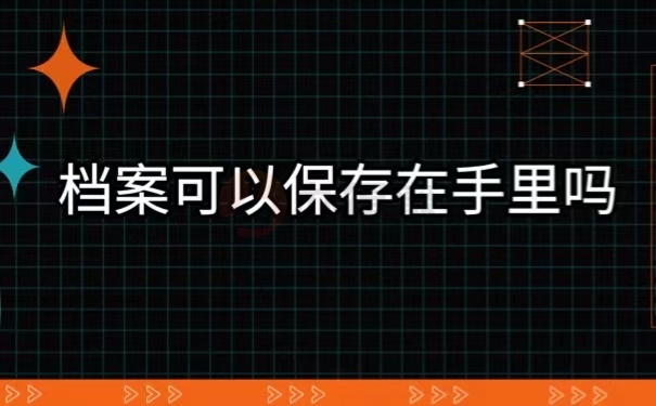 档案可以保存在手里吗
