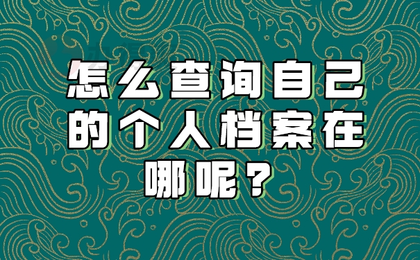 查询自己的个人档案在哪呢？