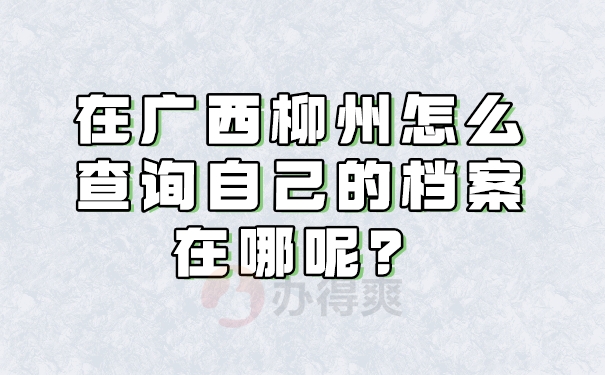 在广西柳州怎么查询自己的档案在哪呢？