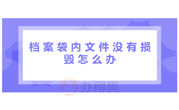 档案袋内文件没有损毁怎么办