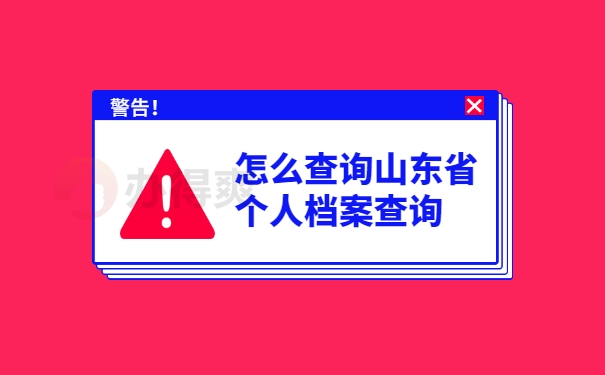 怎么查询山东省个人档案查询