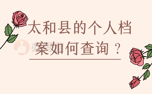 太和县的个人档案如何查询？