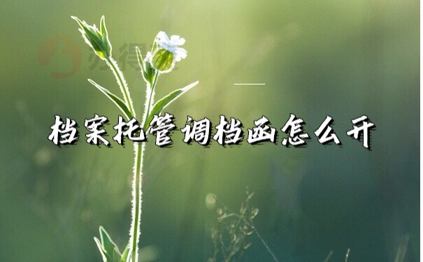 调档函开具