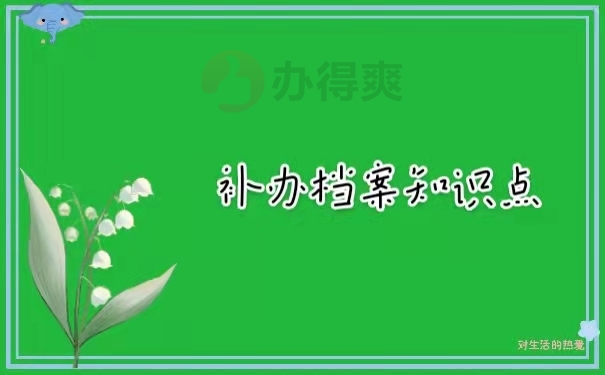补办档案知识点