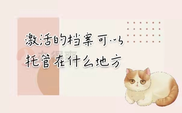 激活的档案可以托管在什么地方