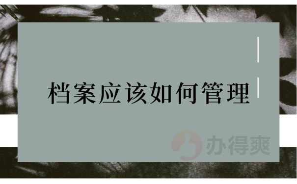 档案应该如何管理