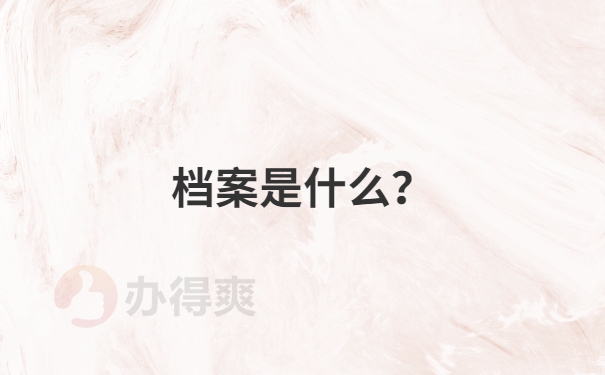 档案是什么？