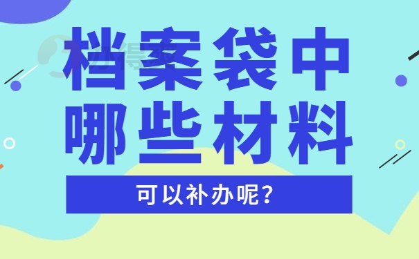 档案袋里哪些东西可以补办？