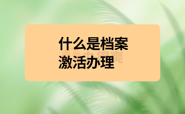 档案激活