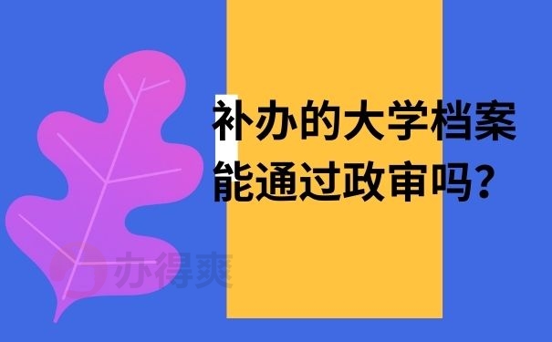 补办的大学档案能通过政审吗？