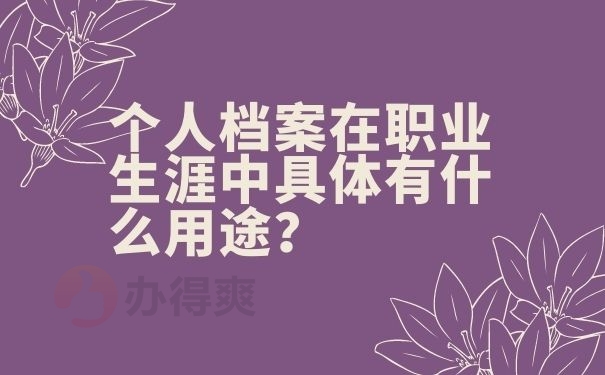 个人档案在职业生涯中具体有什么左右