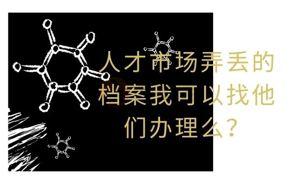 人才市场弄丢的档案我可以找他们办理么？