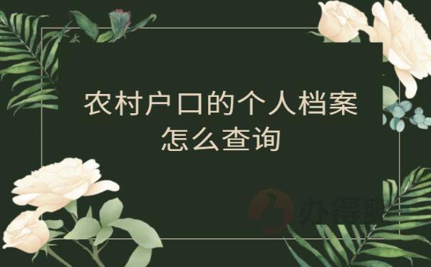 农村户口的个人档案怎么查询 ？