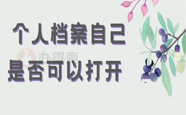 个人档案自己是否可以打开
