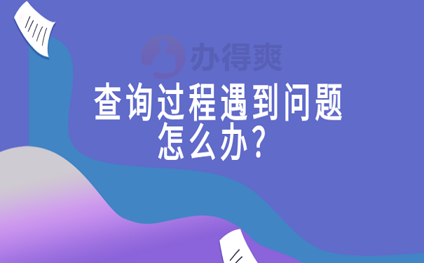 查询过程遇到问题怎么办？