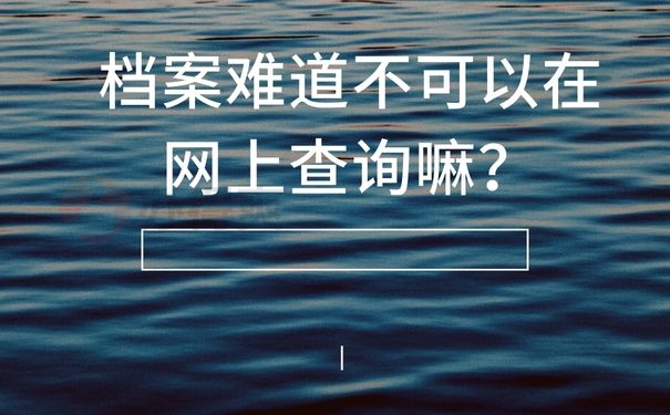 档案难道不可以在网上查询嘛？