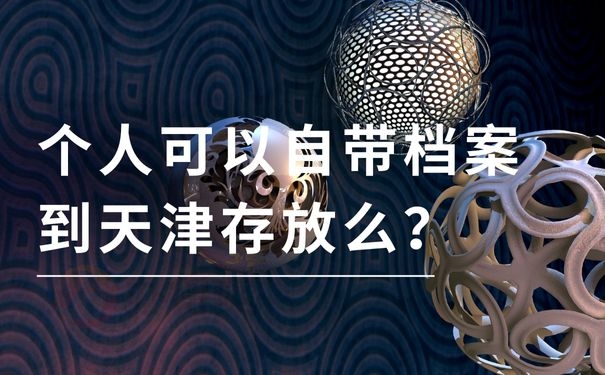 个人可以自带档案到天津存放么？