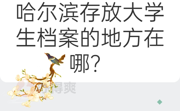 哈尔滨存放大学生档案的地方在哪？