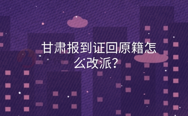 报到证改派