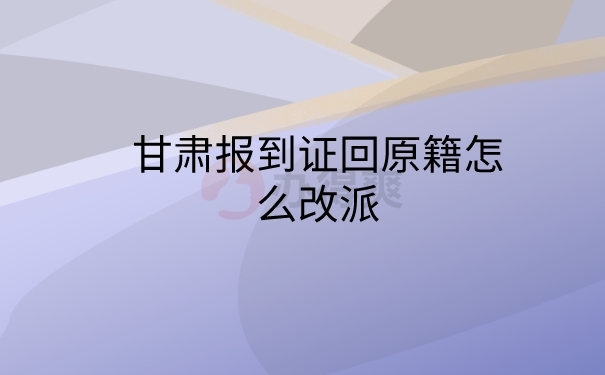报到证改派