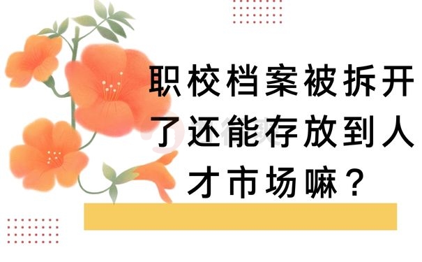 职校档案被拆开了还能存放到人才市场嘛？