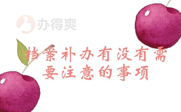 档案补办有没有需要注意的事项