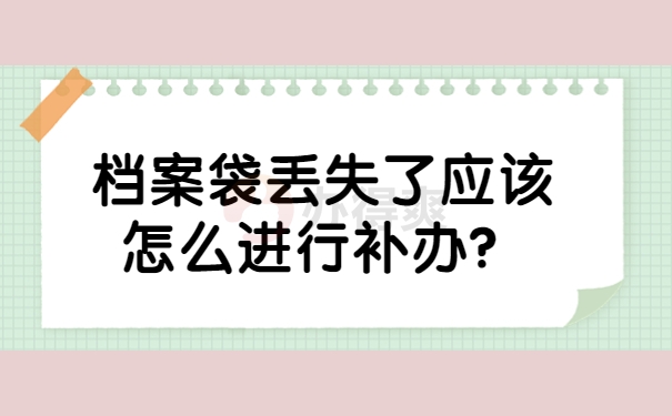 档案袋丢失了应该怎么进行补办？