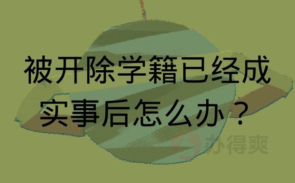 被开除学籍已经成实事后怎么办？