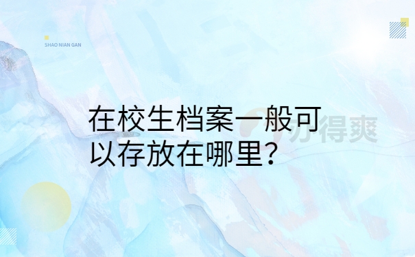 在校生档案一般可以存放在哪里？