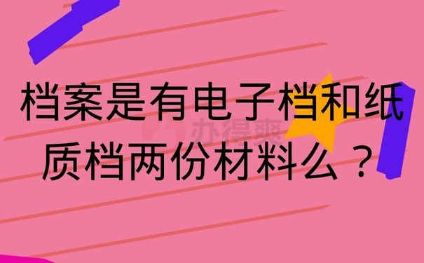 档案是有电子档和纸质档两份材料么？