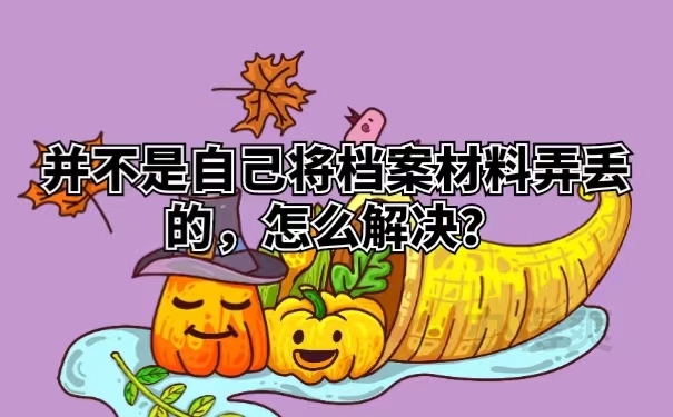 并不是自己将档案材料弄丢的，怎么解决？