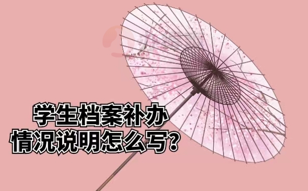 学生档案补办情况说明怎么写？
